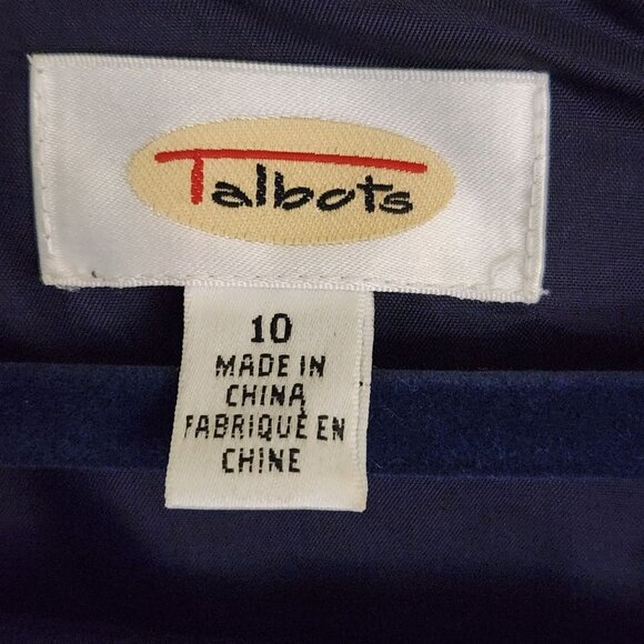 Talbots Quiet Luxury Navy Sheath Dress Subtle Embroidery Beading Size 10 - Picture 4 of 5